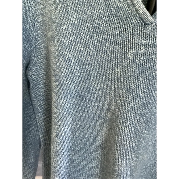LL Bean WOMANS Blue Sweater Large Notch Collar Preowned - Picture 6 of 9